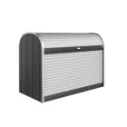 Biohort StoreMax® prémium kerti tároló – redőnyös fém kerti szekrény