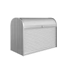 Biohort StoreMax® prémium kerti tároló – redőnyös fém kerti szekrény