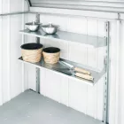 Biohort StoreMax® prémium kerti tároló – redőnyös fém kerti szekrény