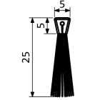 Kefetömítés 25 mm-es sörtével / 2 m